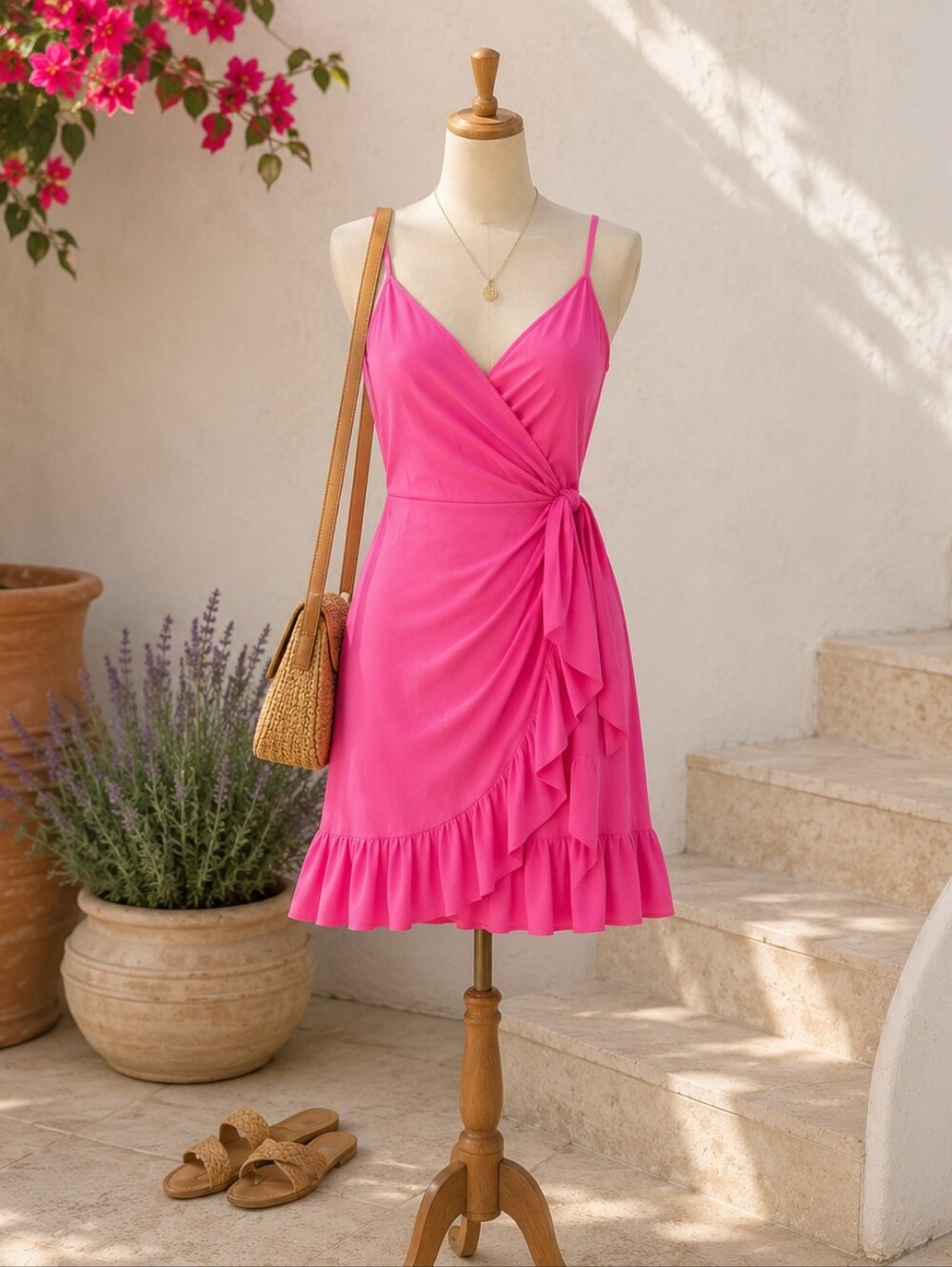 Lilly Pulitzer Alisa Wrap Dress Size 2 Pink Ruffled Barbiecore Country Club Y2K